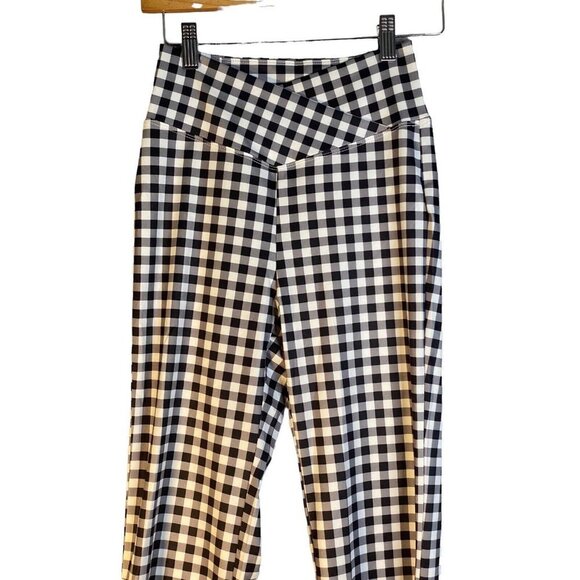 HALARA High Waisted Crossover Vintage Plaid Casual Super Flare Pants Plaid Small - Picture 3 of 8